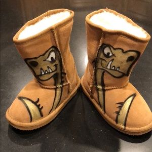Custom hand painted kids Dino boots